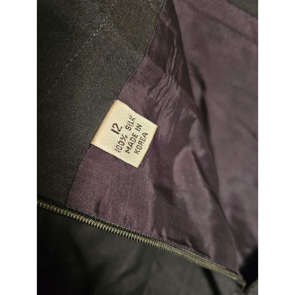 Linda Allard 100% Silk Forrest Green Women's Skirt - Picture 4 of 9